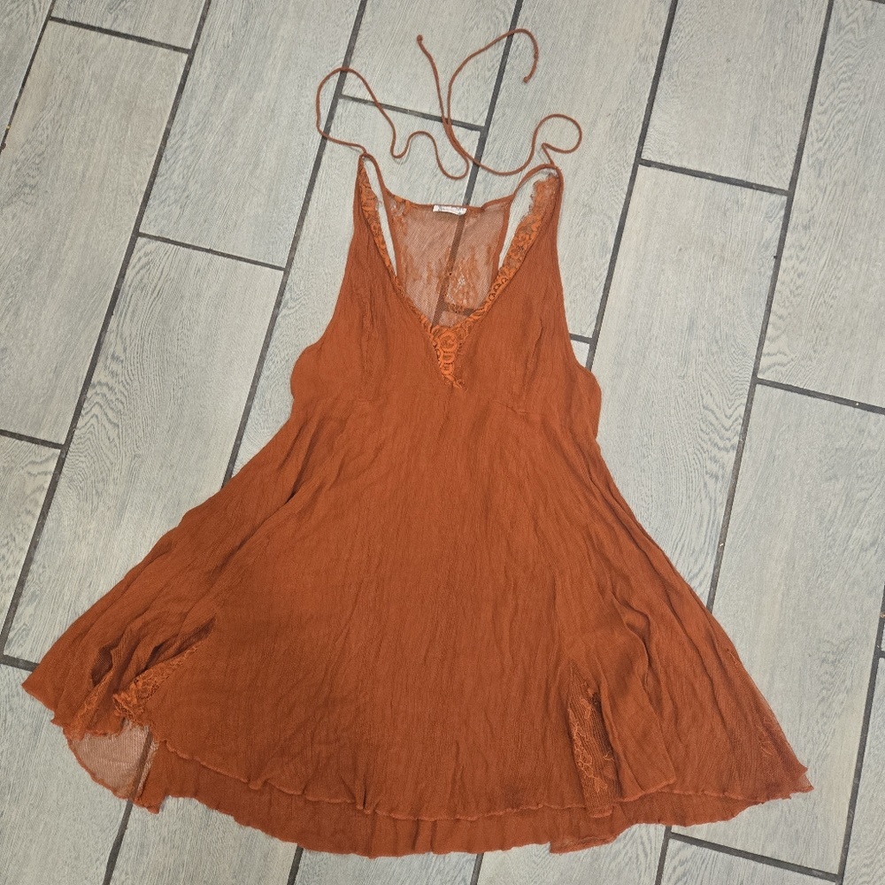 Elegant Rust Orange Women's Dress